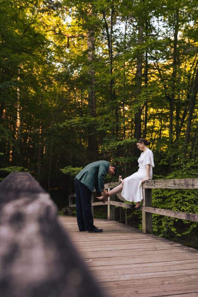 bride and groom eloping in the finger lakes of new york