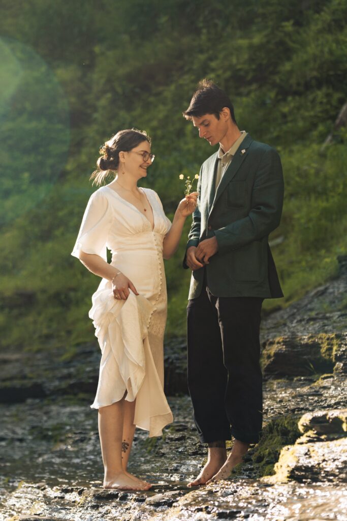 bride and groom eloping in the finger lakes of new york