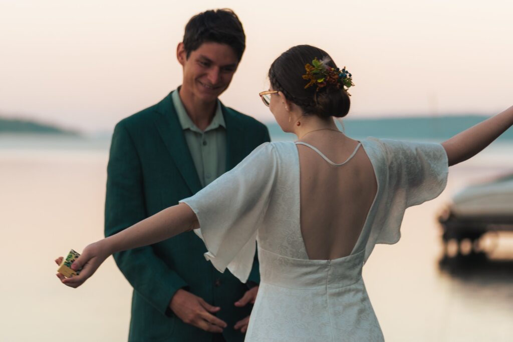 bride and groom eloping in the finger lakes of new york