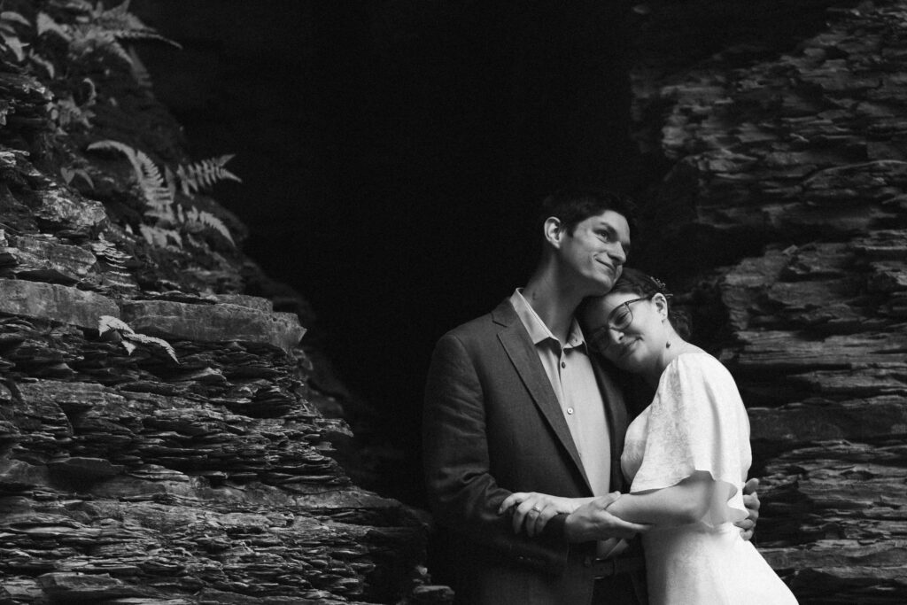 bride and groom eloping in the finger lakes of new york