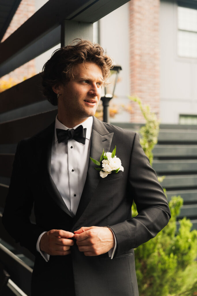 groom getting ready on his wedding day