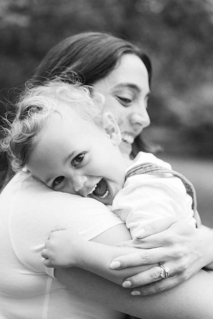 A mom and her child play in a park in Wyckoff New Jersey for a photoshoot!