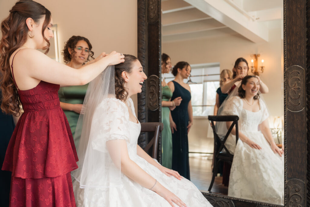 A romantic winter wedding at Perona Farms in Andover, New Jersey. Snowy portraits, a greenhouse ceremony in The Refinery, colorful florals, and nonstop celebration.