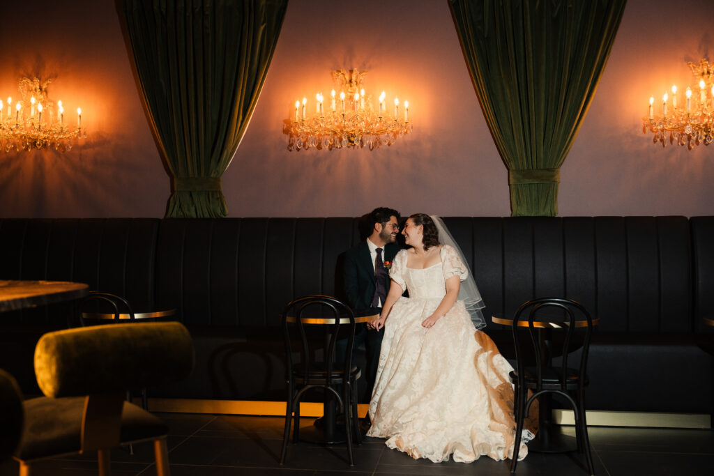 A romantic winter wedding at Perona Farms in Andover, New Jersey. Snowy portraits, a greenhouse ceremony in The Refinery, colorful florals, and nonstop celebration.