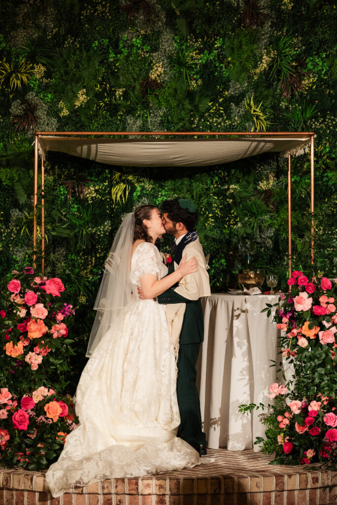 A romantic winter wedding at Perona Farms in Andover, New Jersey. Snowy portraits, a greenhouse ceremony in The Refinery, colorful florals, and nonstop celebration.