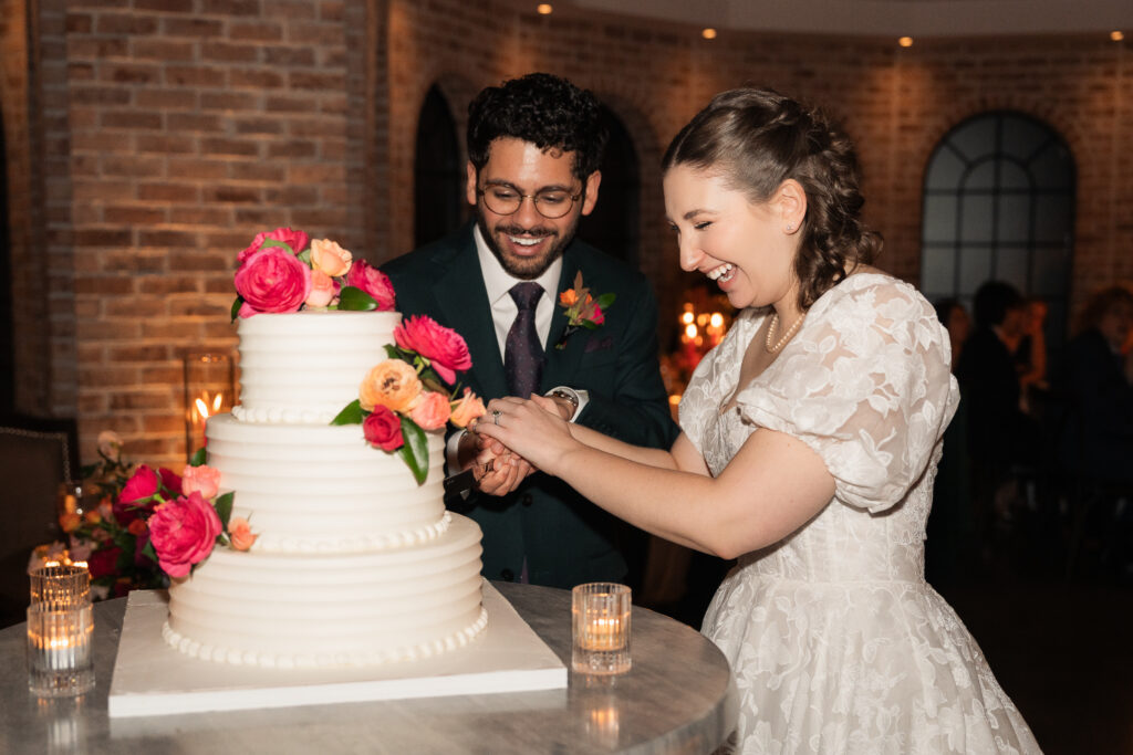 A romantic winter wedding at Perona Farms in Andover, New Jersey. Snowy portraits, a greenhouse ceremony in The Refinery, colorful florals, and nonstop celebration.