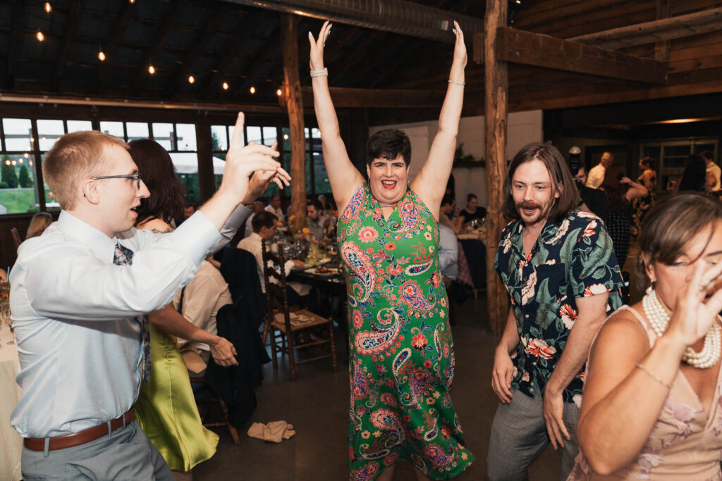 Fun summer wedding at a New Jersey wedding venue with vibrant florals and creative decor.