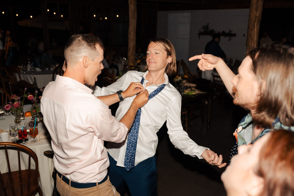 Fun summer wedding at a New Jersey wedding venue with vibrant florals and creative decor.