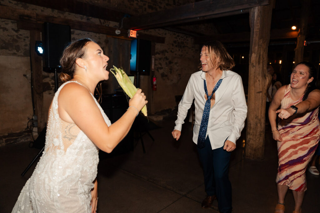 Fun summer wedding at a New Jersey wedding venue with vibrant florals and creative decor.