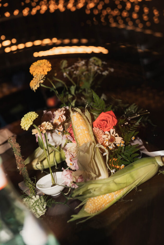 Fun summer wedding at a New Jersey wedding venue with vibrant florals and creative decor.
