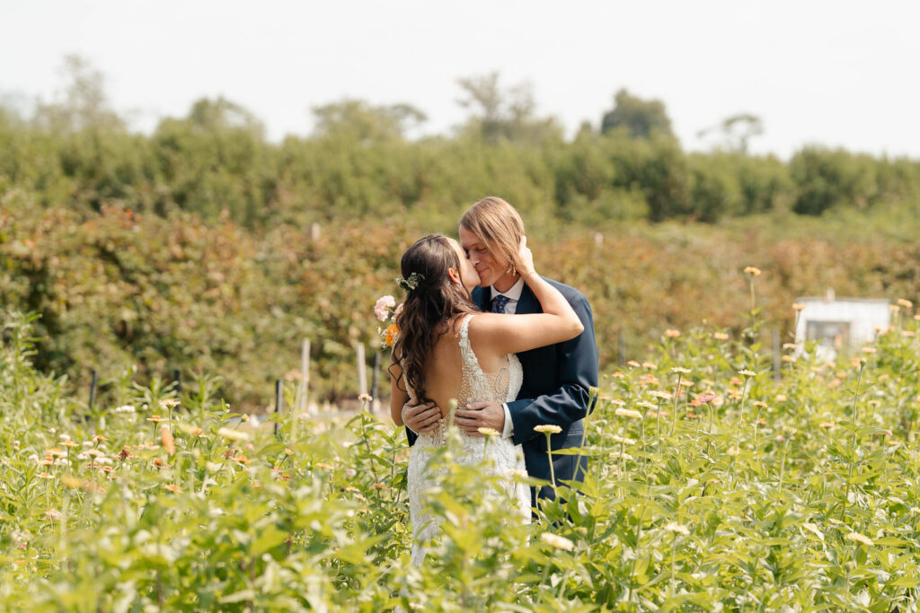 Fun summer wedding at a New Jersey wedding venue with vibrant florals and creative decor.