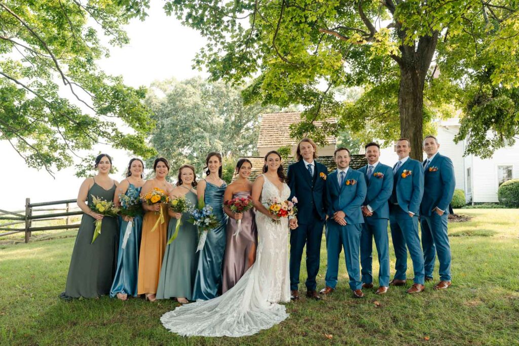 Fun summer wedding at a New Jersey wedding venue with vibrant florals and creative decor.