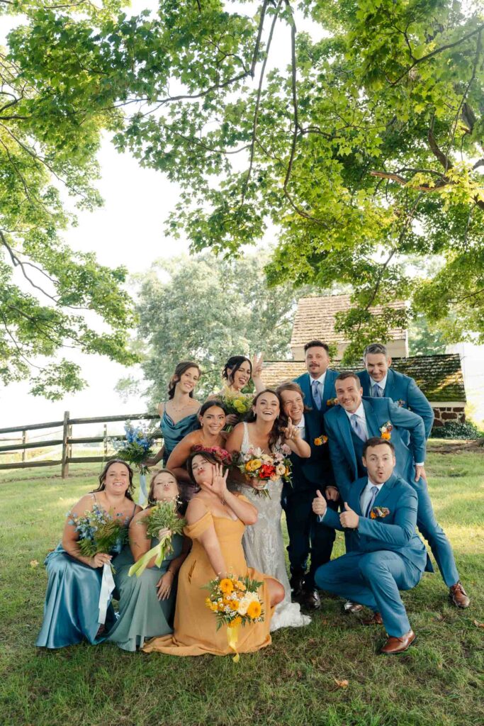 Fun summer wedding at a New Jersey wedding venue with vibrant florals and creative decor.