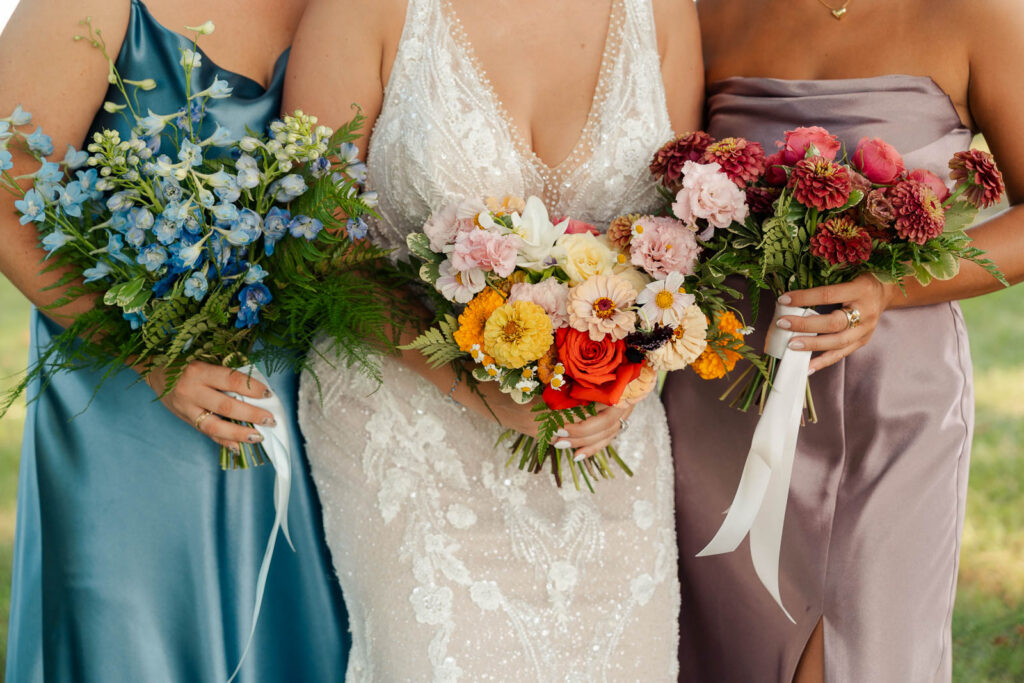 Fun summer wedding at a New Jersey wedding venue with vibrant florals and creative decor.