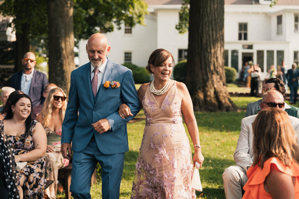 Fun summer wedding at a New Jersey wedding venue with vibrant florals and creative decor.