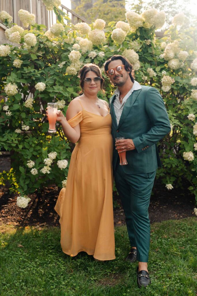 Fun summer wedding at a New Jersey wedding venue with vibrant florals and creative decor.