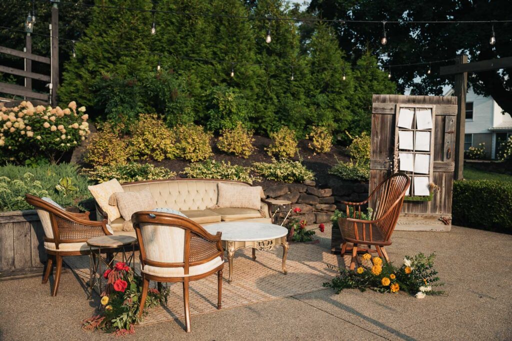 Fun summer wedding at a New Jersey wedding venue with vibrant florals and creative decor.