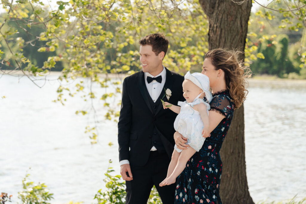 Romantic wedding portraits of bride and groom with vintage car in Franklin Lakes, New Jersey.