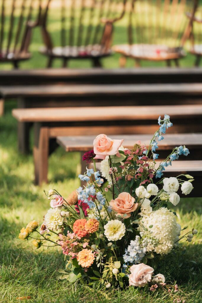 A colorful summer wedding at Johnson Locust Hall Farm in New Jersey.