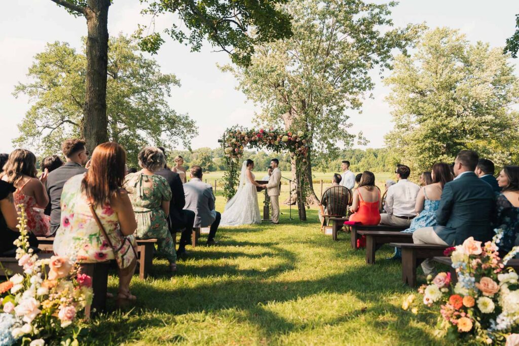 A colorful summer wedding at Johnson Locust Hall Farm in New Jersey.