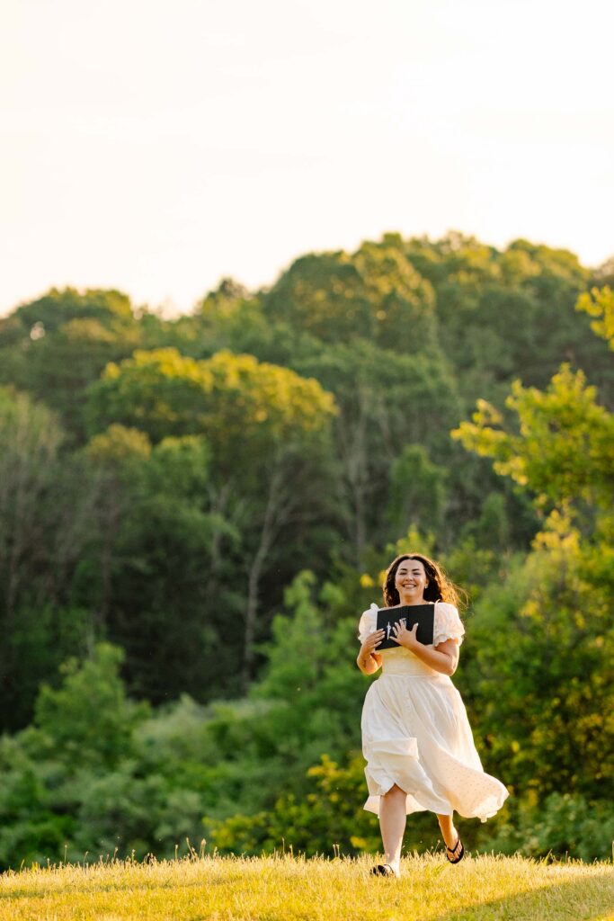 A whimsical early summer engagement session at Round Valley Reservoir in Clinton Township, NJ.
