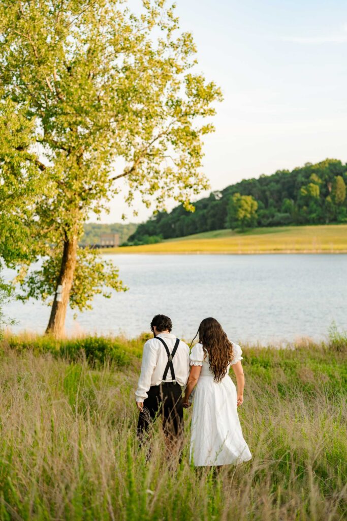 A whimsical early summer engagement session at Round Valley Reservoir in Clinton Township, NJ.