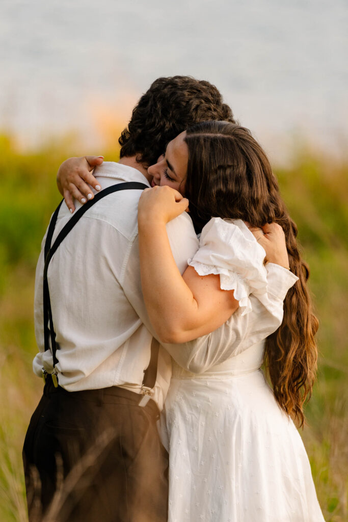 A whimsical early summer engagement session at Round Valley Reservoir in Clinton Township, NJ.