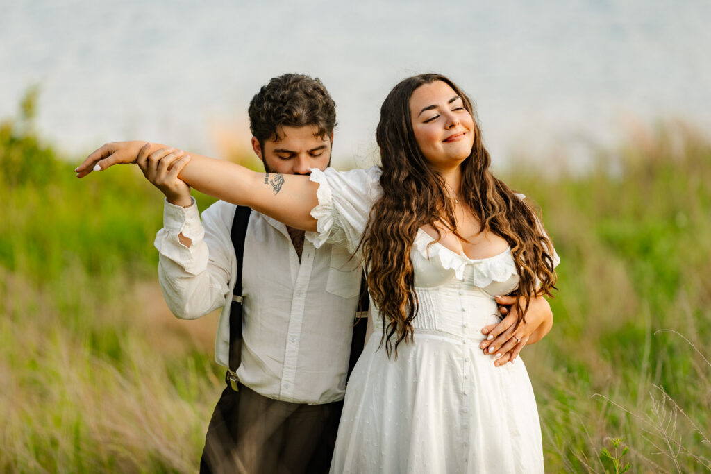 A whimsical early summer engagement session at Round Valley Reservoir in Clinton Township, NJ.