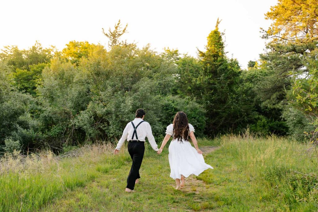 A whimsical early summer engagement session at Round Valley Reservoir in Clinton Township, NJ.