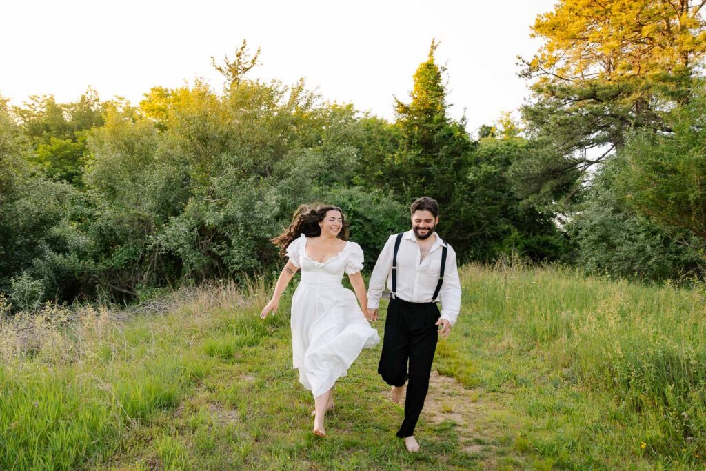 A whimsical early summer engagement session at Round Valley Reservoir in Clinton Township, NJ.