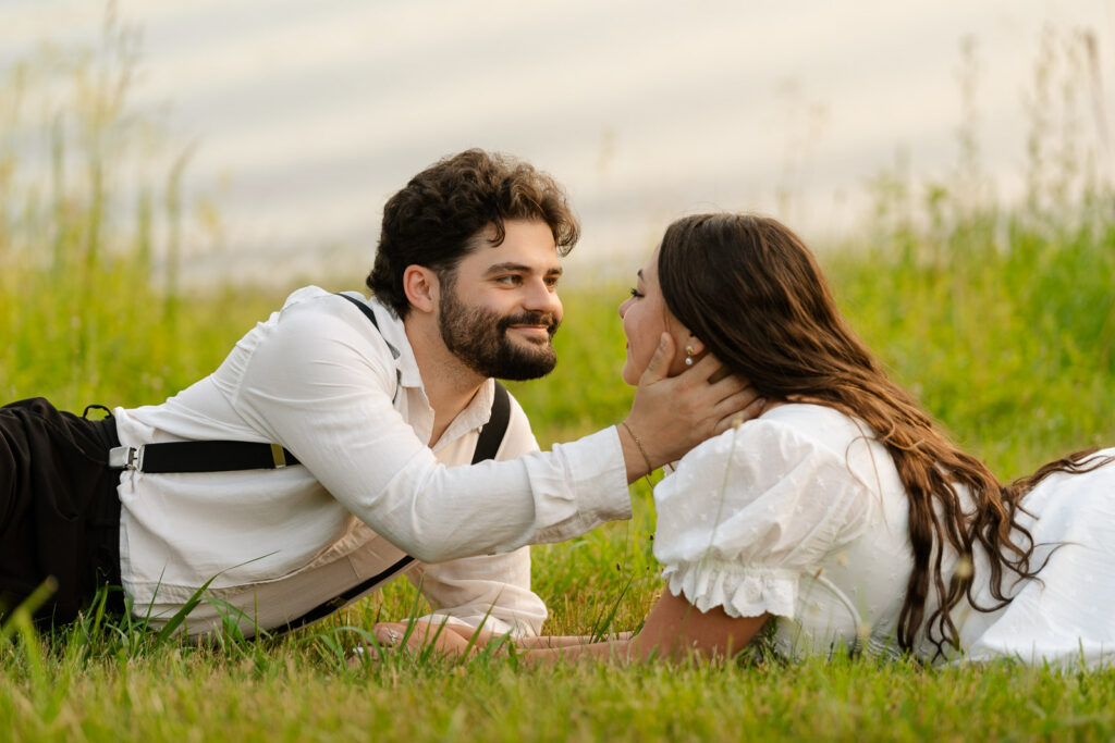 A whimsical early summer engagement session at Round Valley Reservoir in Clinton Township, NJ.