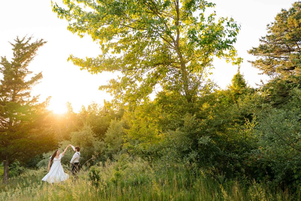 A whimsical early summer engagement session at Round Valley Reservoir in Clinton Township, NJ.