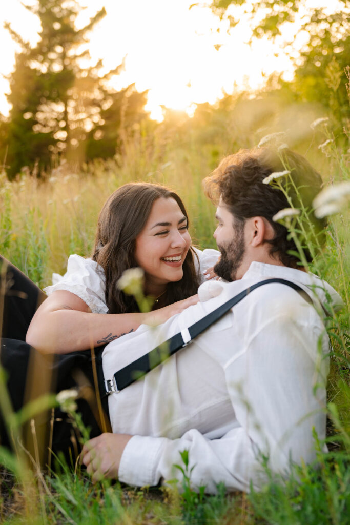 A whimsical early summer engagement session at Round Valley Reservoir in Clinton Township, NJ.