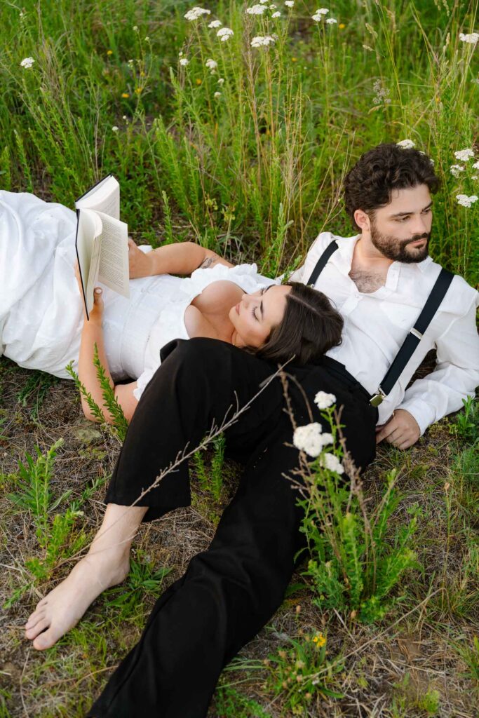 A whimsical early summer engagement session at Round Valley Reservoir in Clinton Township, NJ.