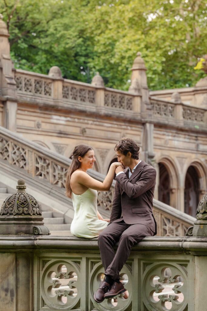 Central park engagement photographer with romantic style!